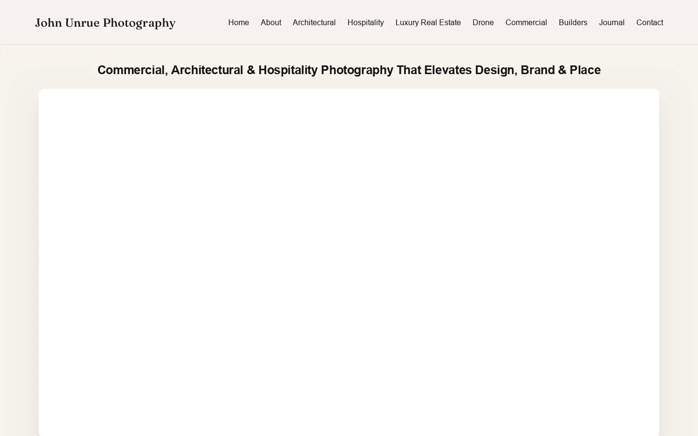 John Unrue Photography | Architectural Photographer Florida Homepage screenshot