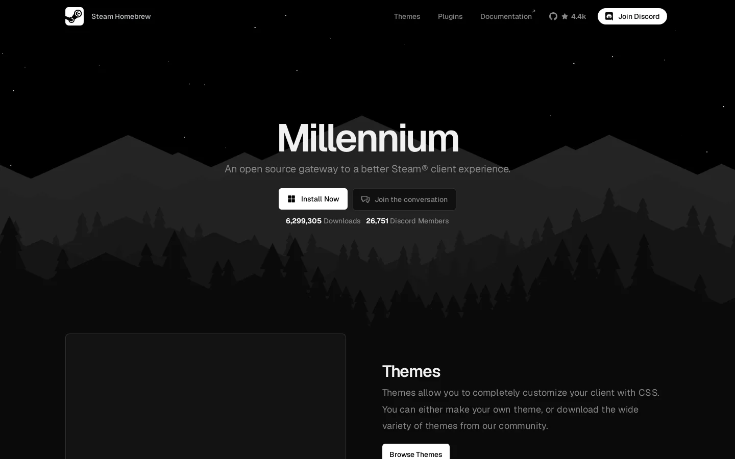 Millennium - Steam Homebrew Homepage screenshot