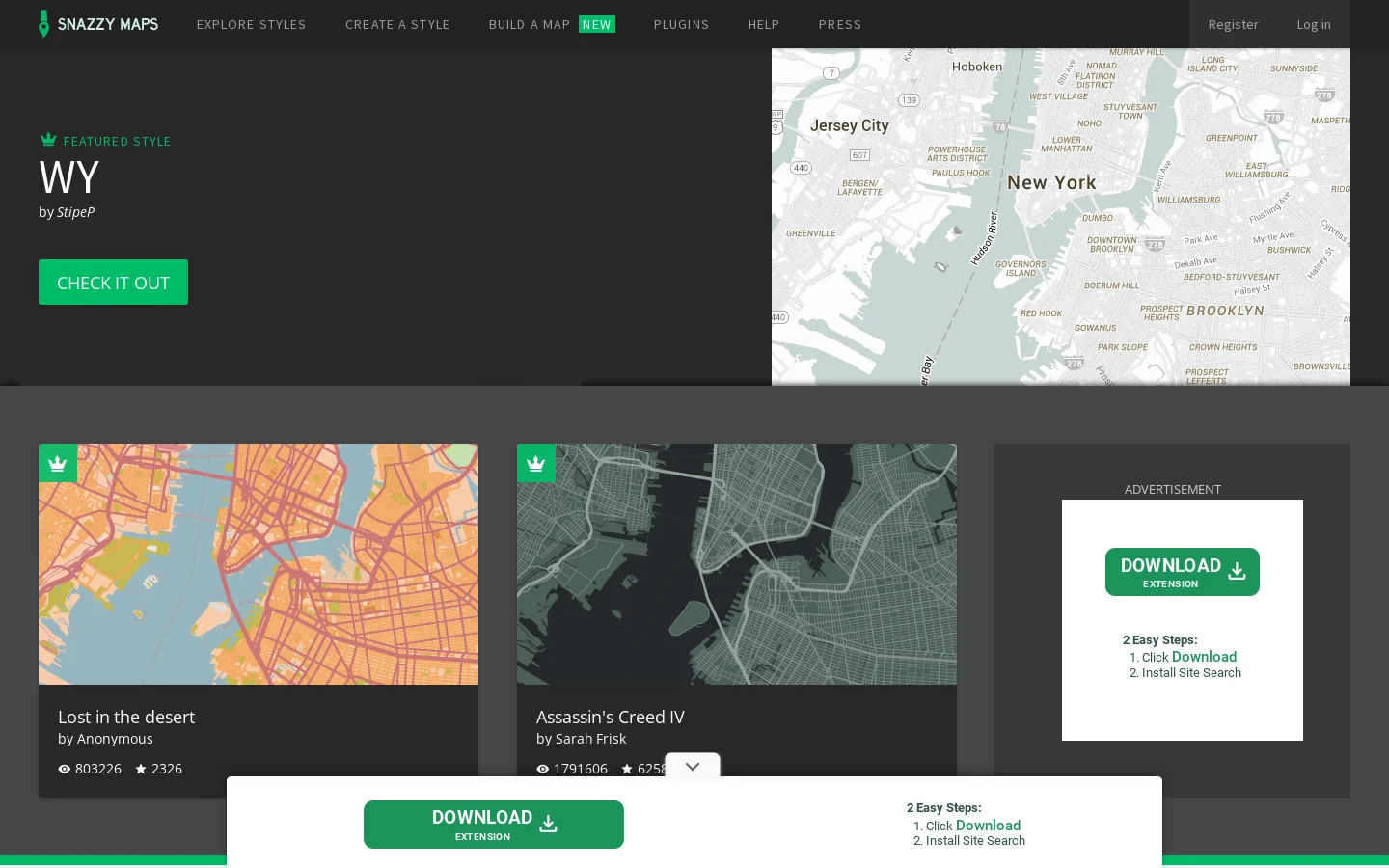 Snazzy Maps Homepage screenshot