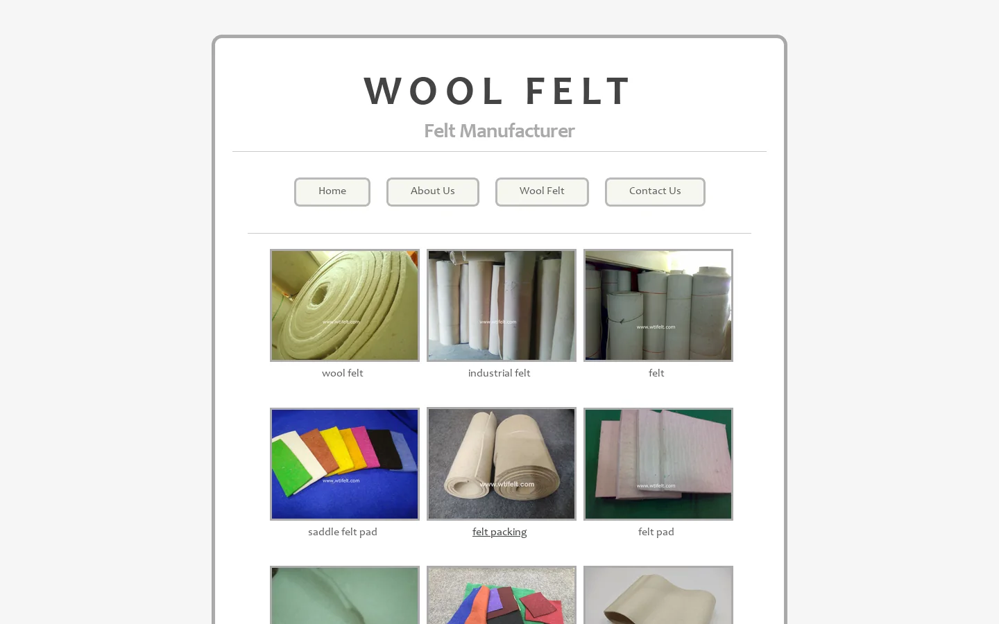 Wool Felt Manufacturer - buy wool felt online from felt shop Homepage screenshot
