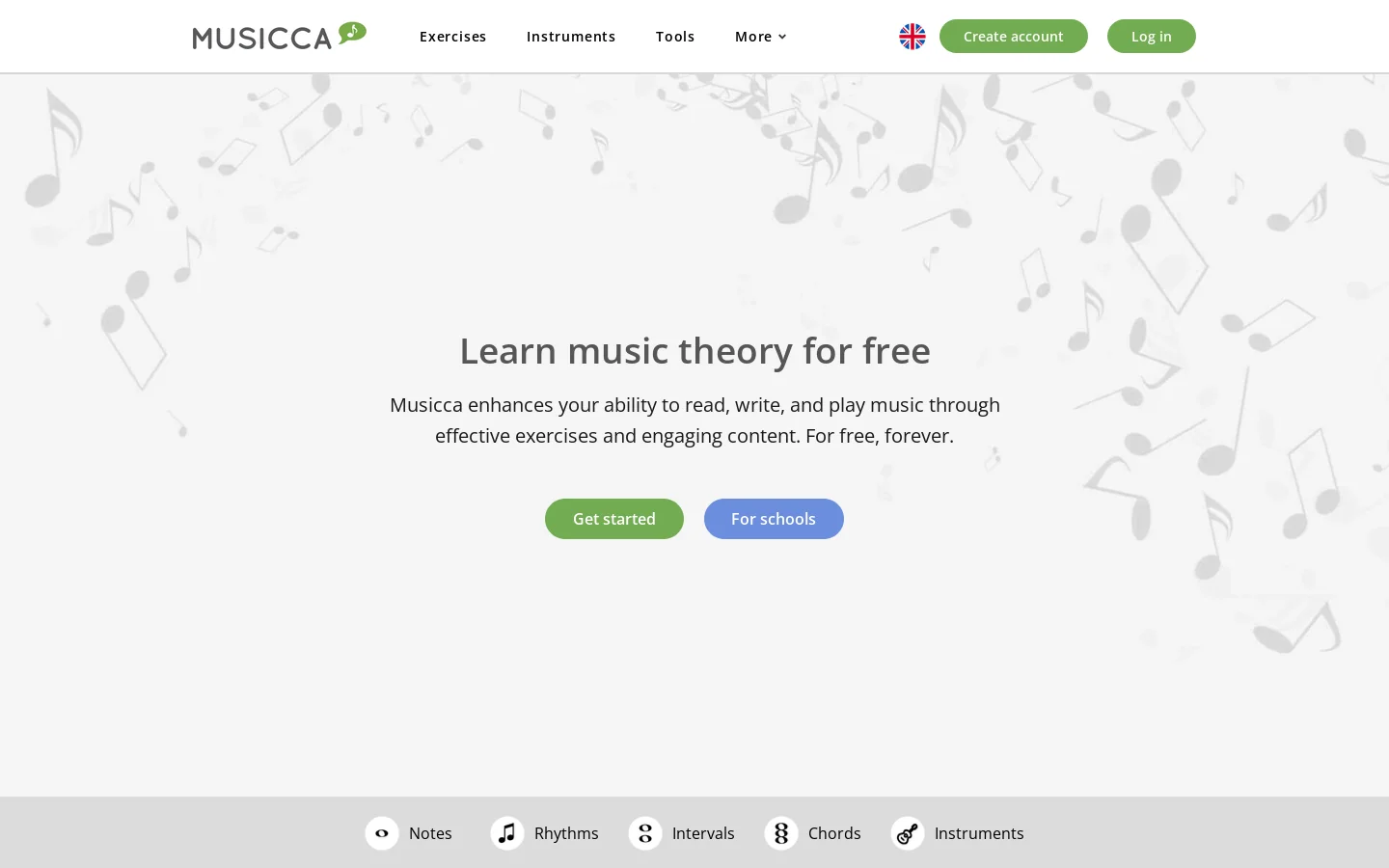 Musicca Homepage screenshot