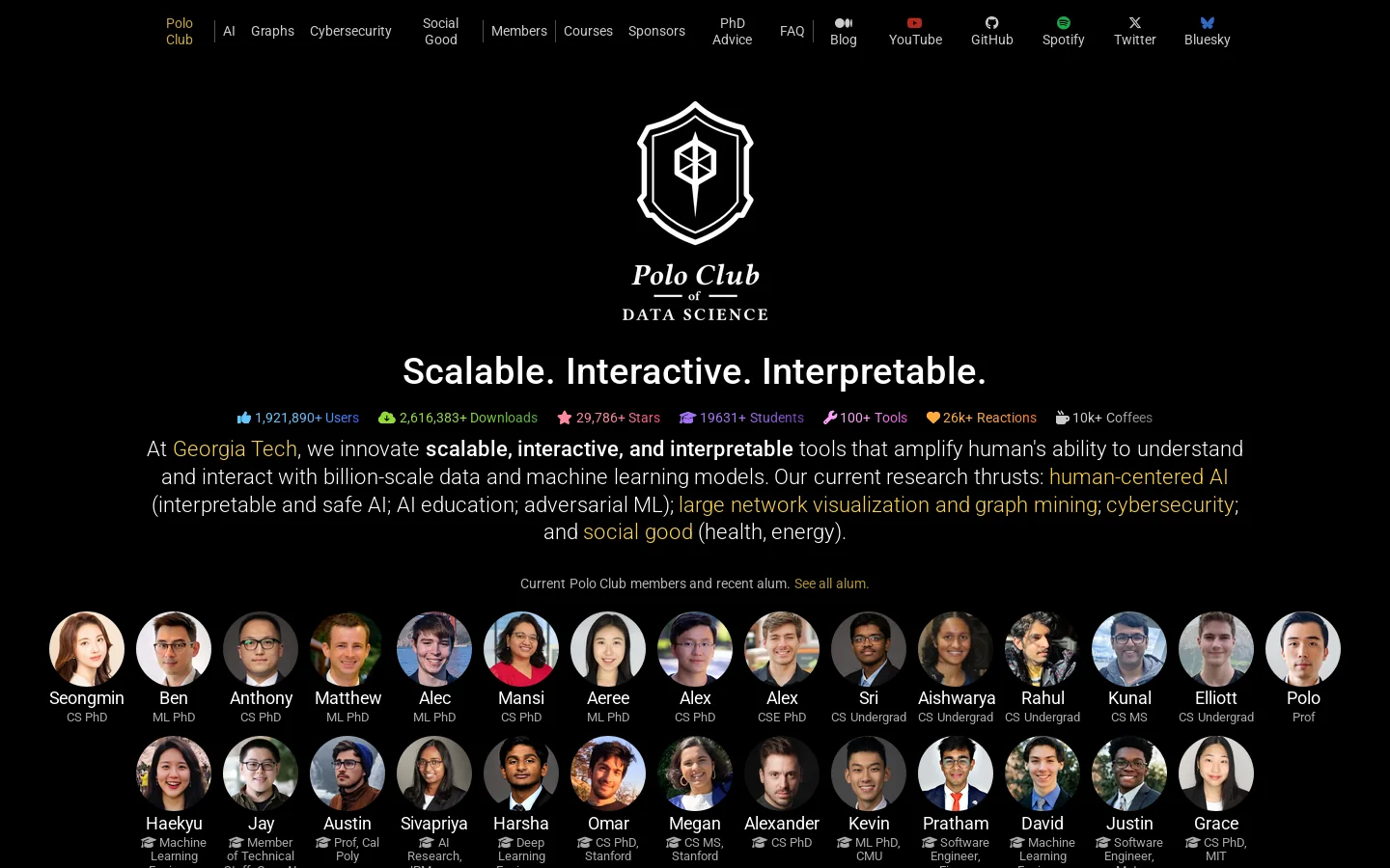 Polo Club of Data Science @ Georgia Tech Homepage screenshot