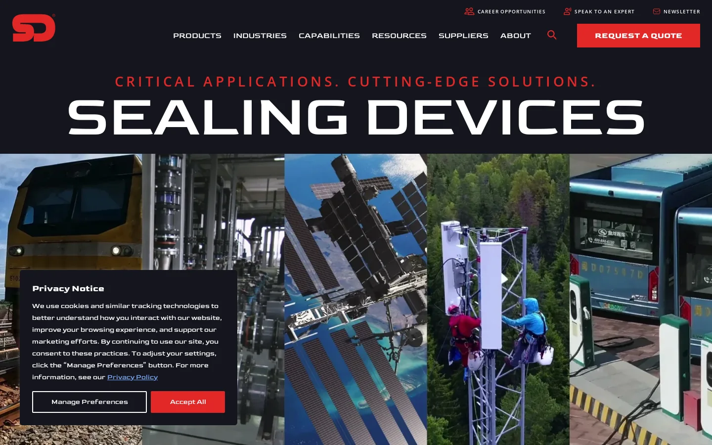 Sealing Devices Homepage screenshot