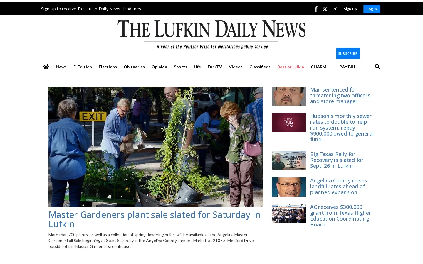 lufkindailynews.com Homepage screenshot