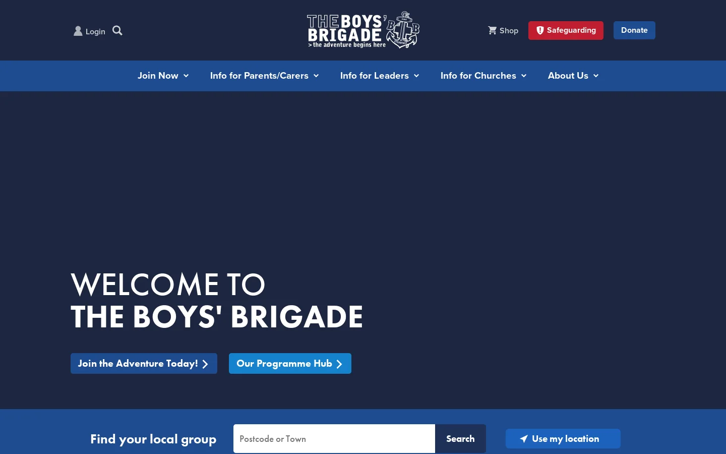 Home - The Boys' Brigade Homepage screenshot
