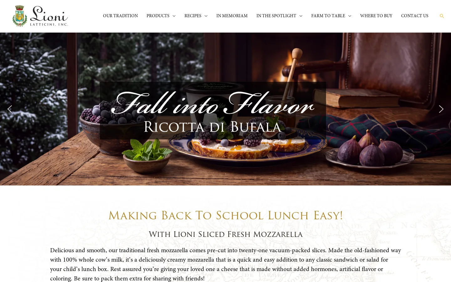 Home - Lioni Latticini, Inc Homepage screenshot