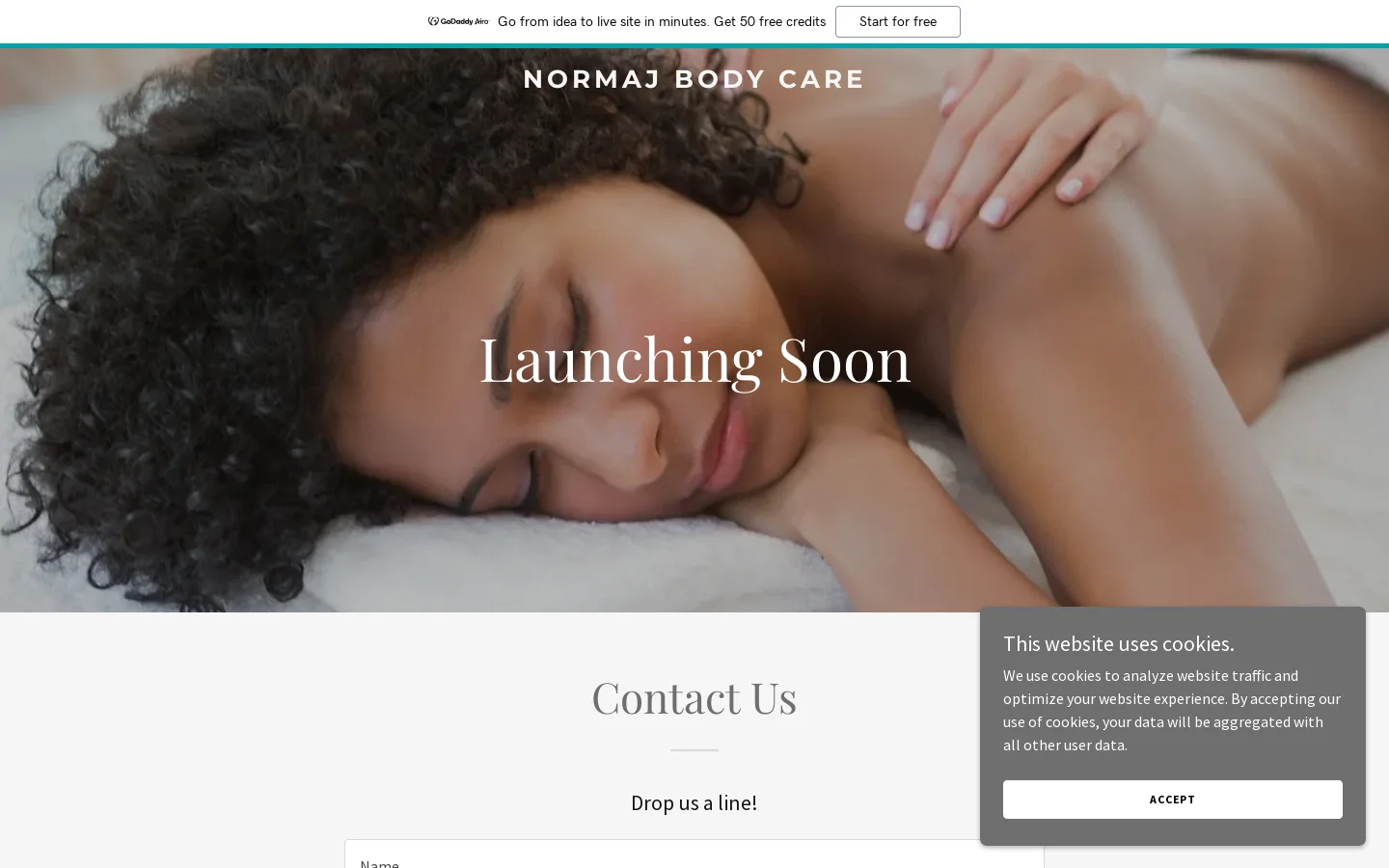 Normaj Body Care Homepage screenshot