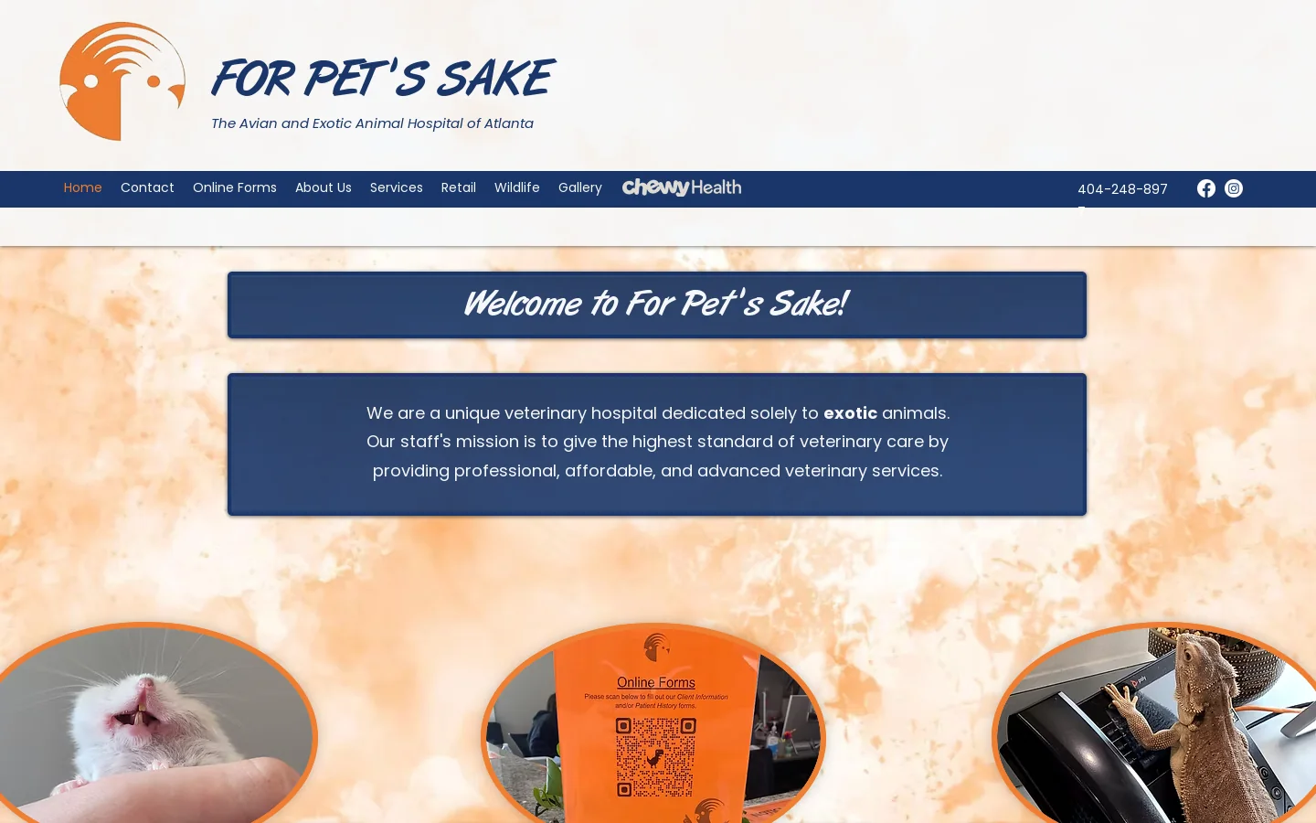 For Pet's Sake Homepage screenshot