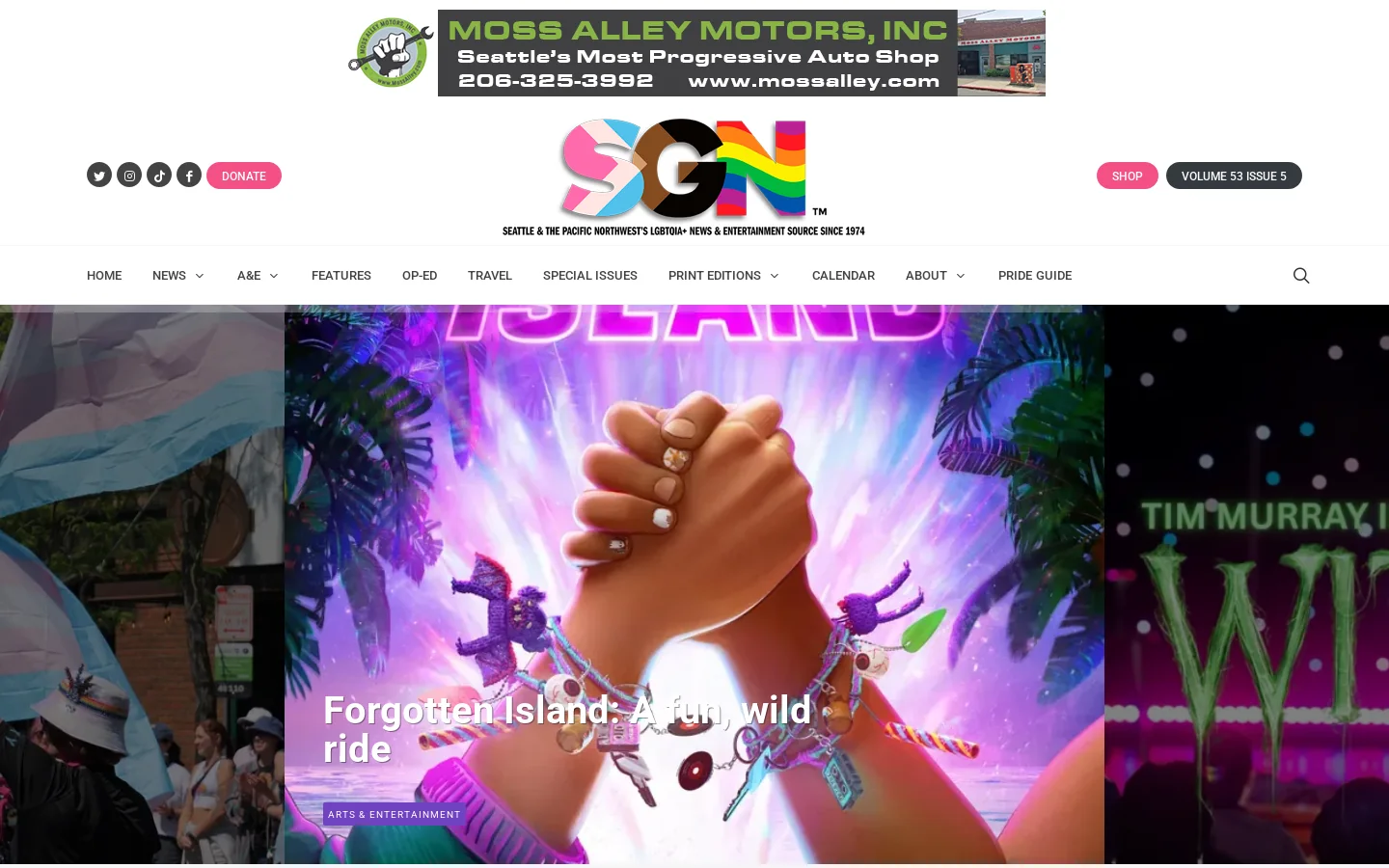 SGN : Homepage screenshot