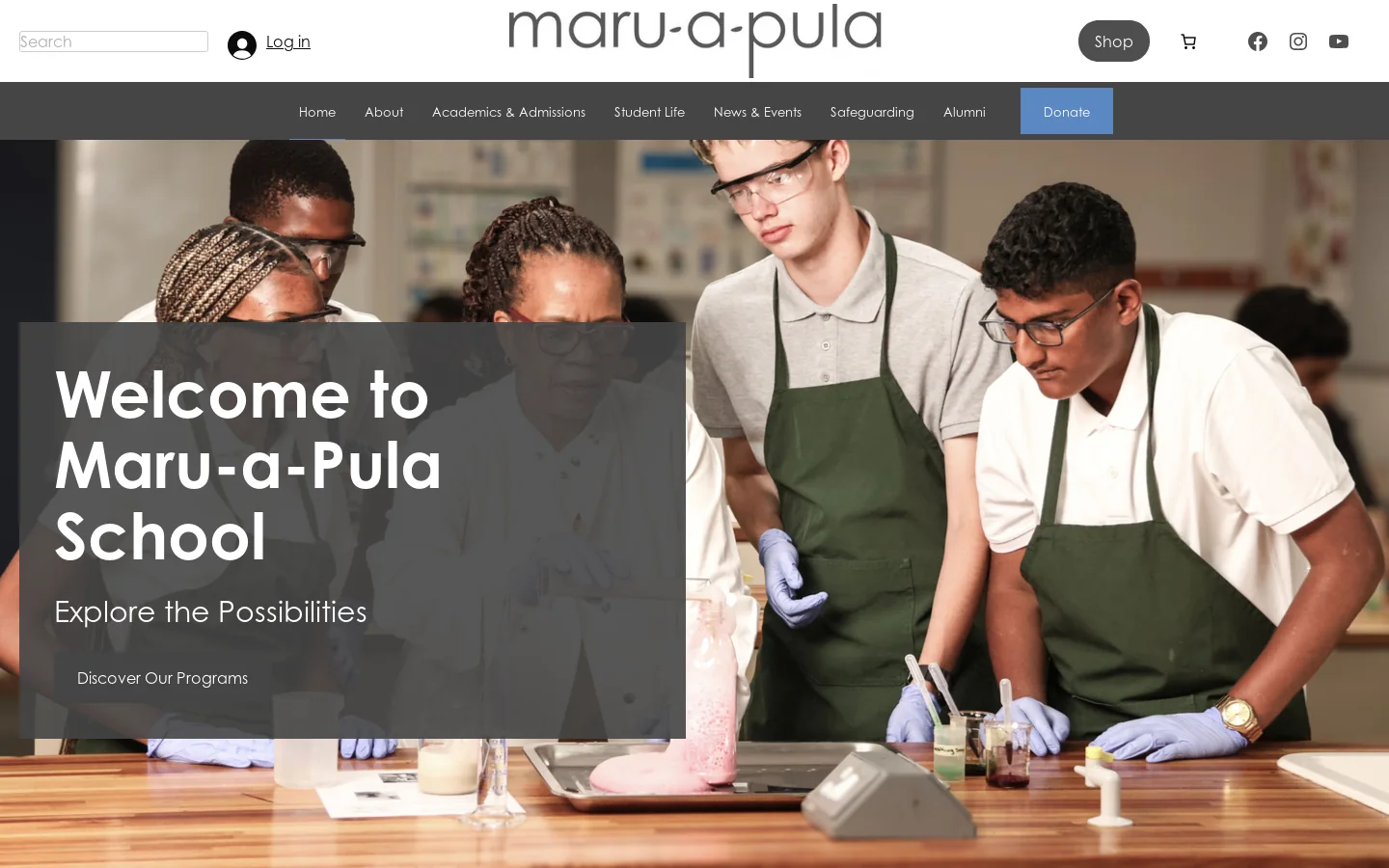 maru-a-pula school Homepage screenshot
