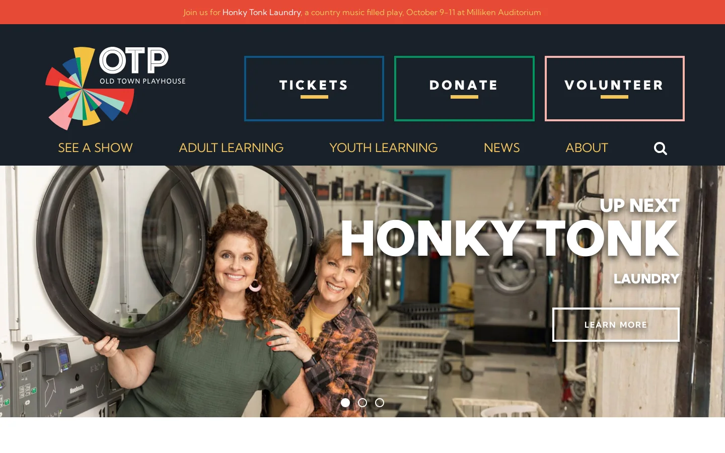 Old Town Playhouse Homepage screenshot
