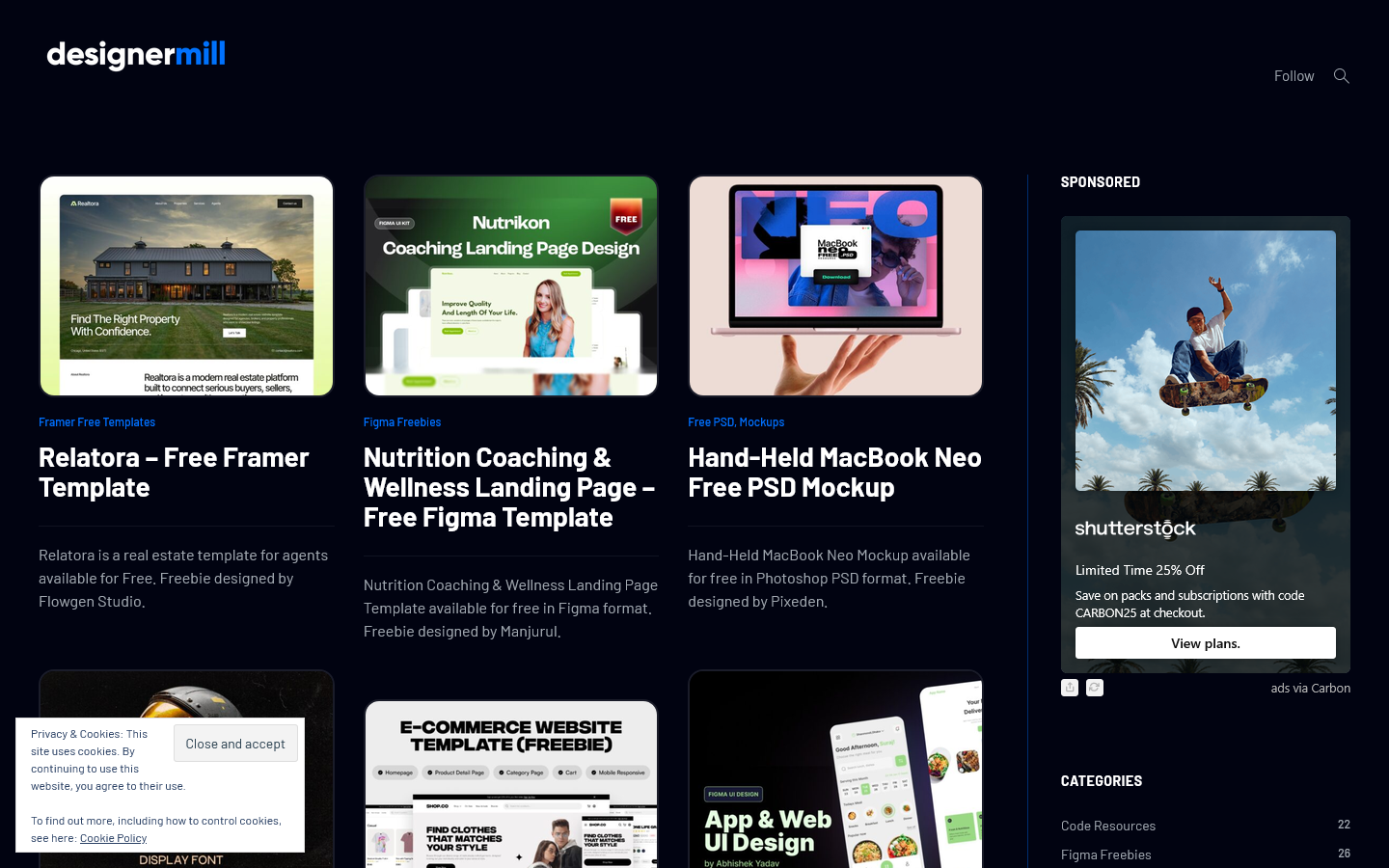 DesignerMill Homepage screenshot