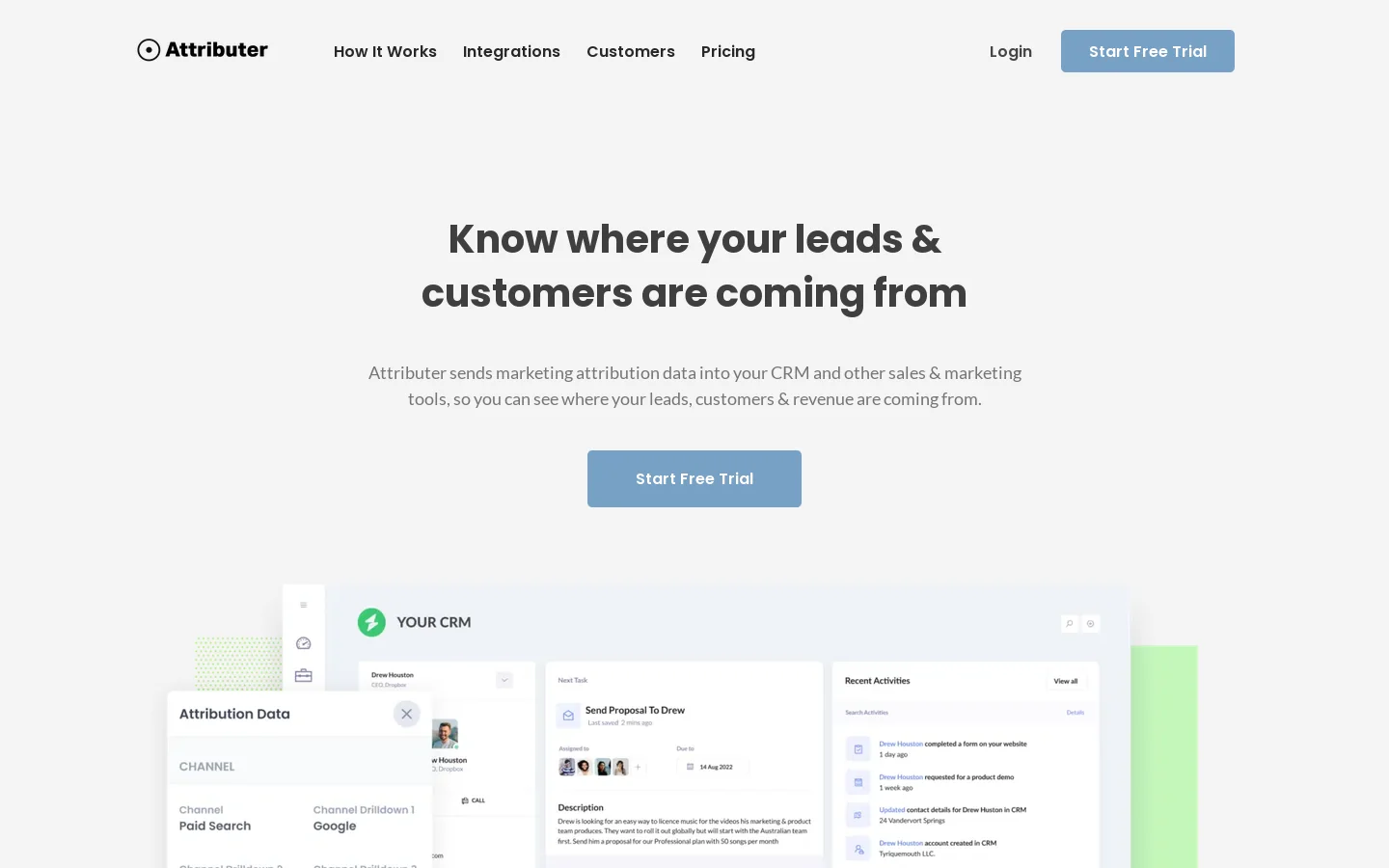Attributer Homepage screenshot