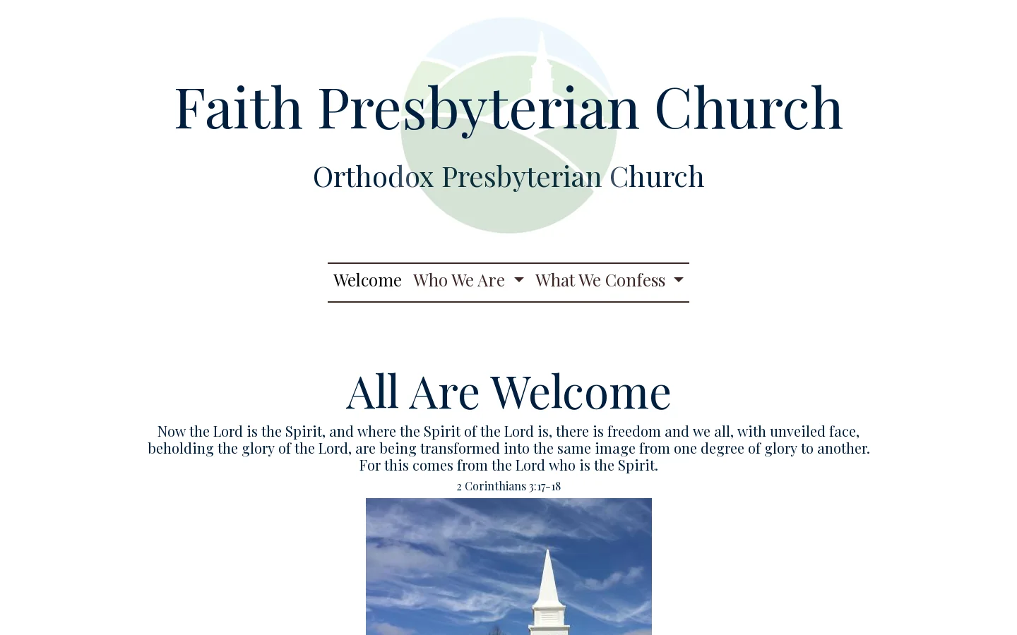 Faith Presbyterian Church Homepage screenshot