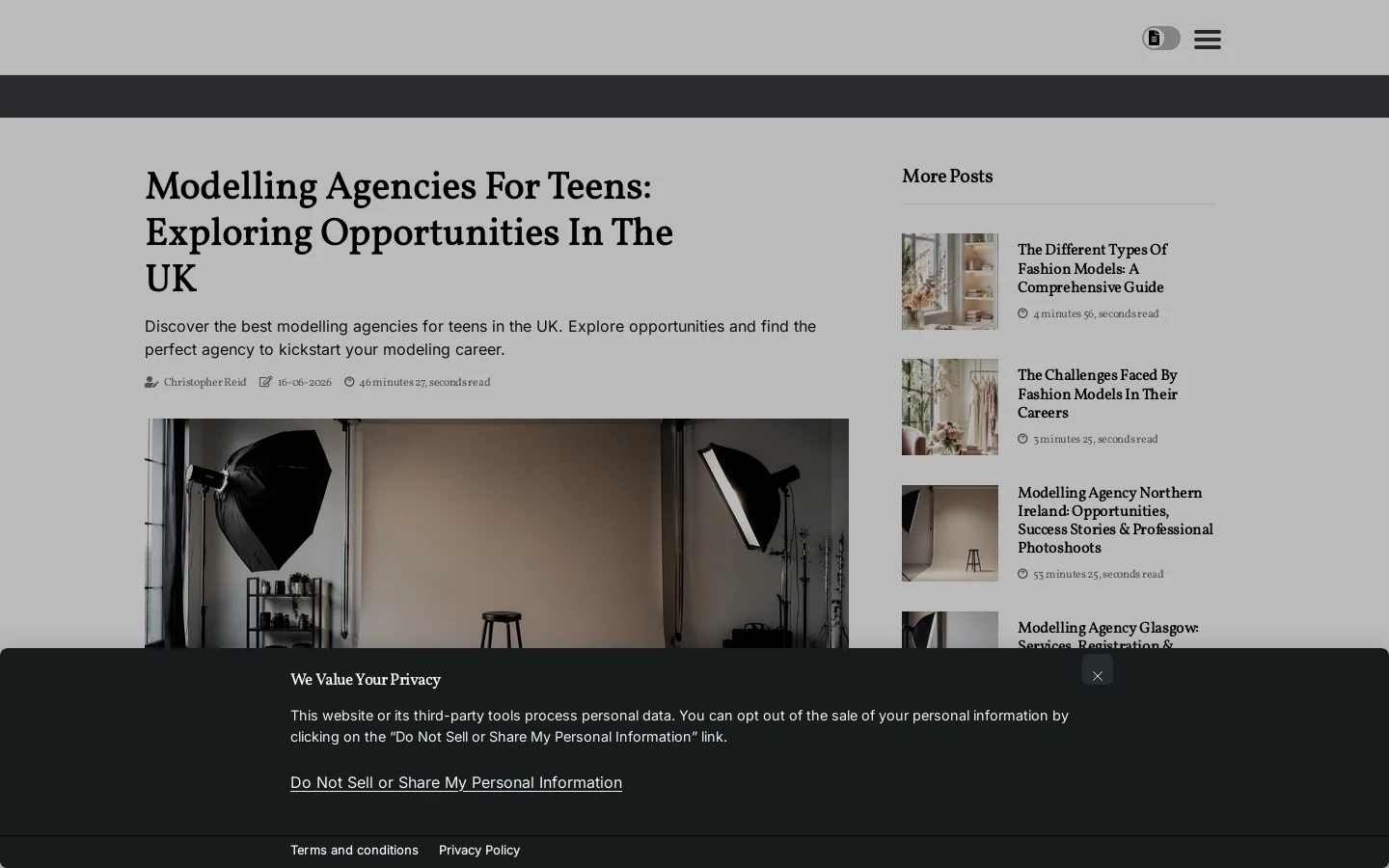 Modelling agencies near me UK Homepage screenshot