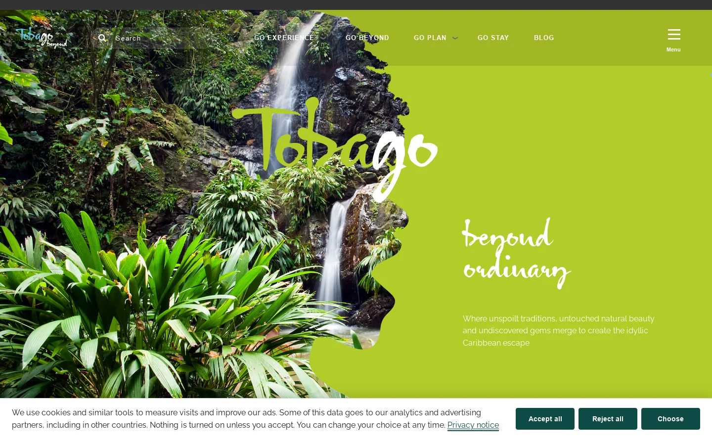Visit Tobago Homepage screenshot