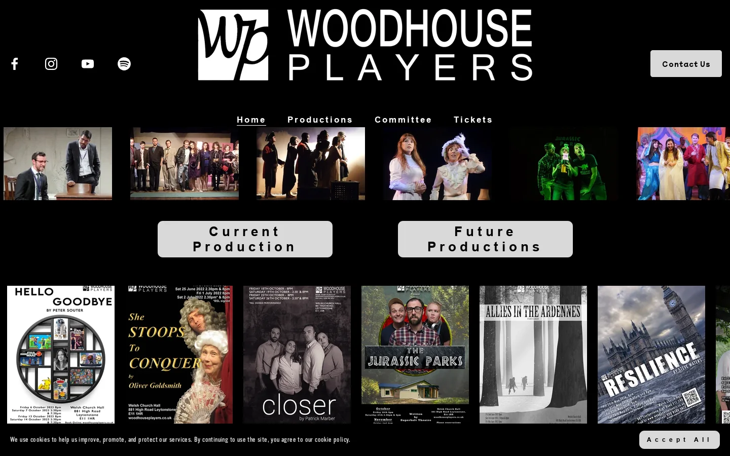 The Woodhouse Players Homepage screenshot