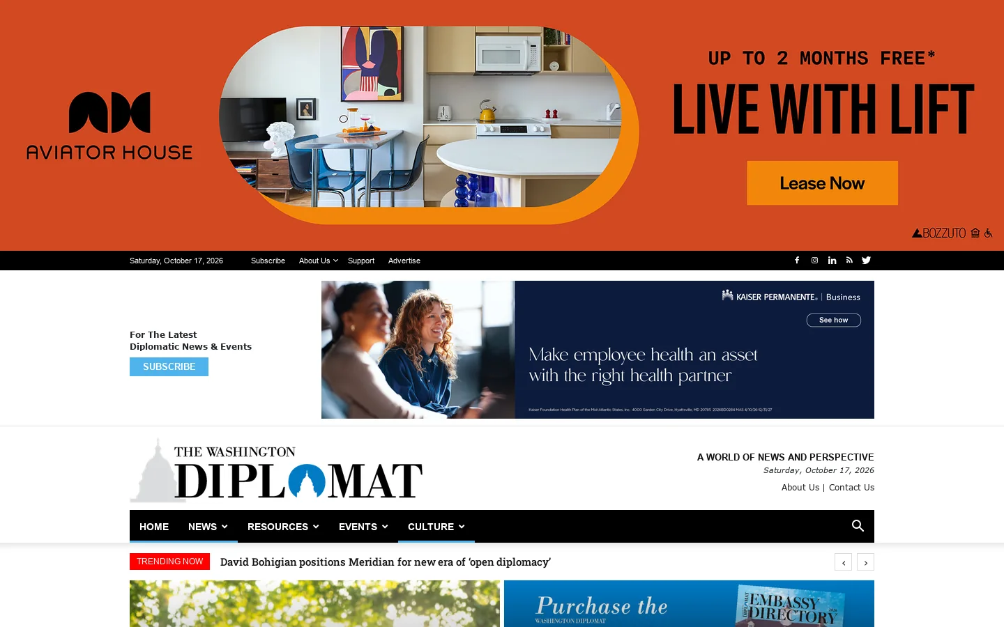 Homepage | Washington Diplomat Homepage screenshot