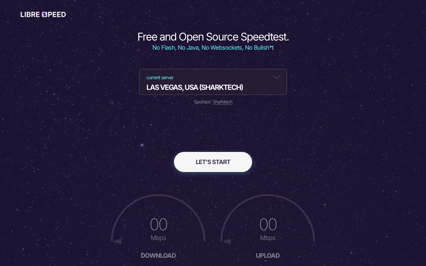 LibreSpeed Homepage screenshot