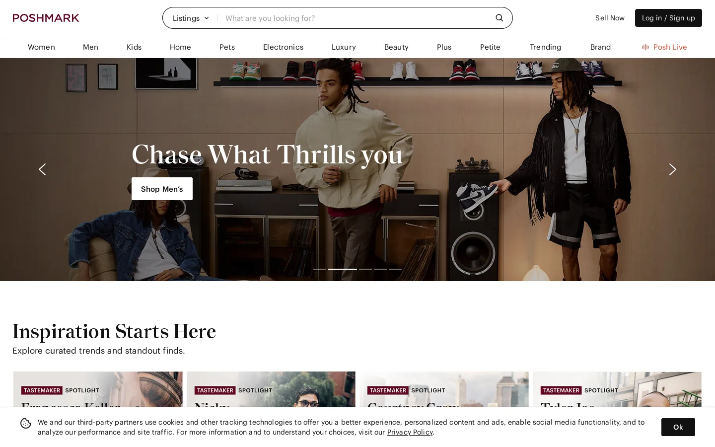Poshmark Homepage screenshot