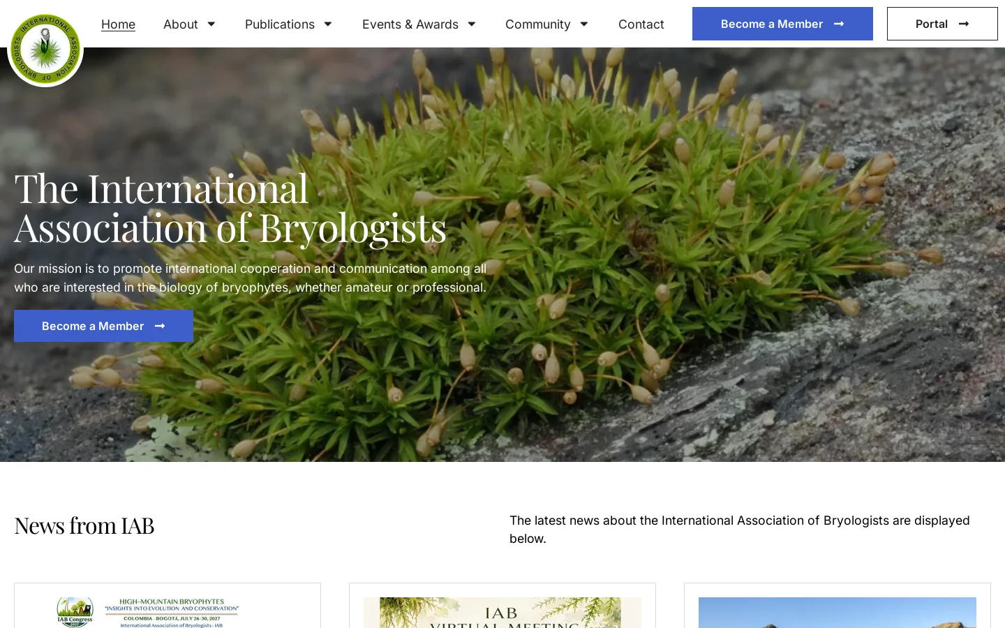 The International Association of Bryologists Homepage screenshot