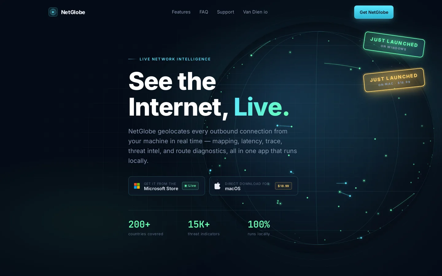 NetGlobe Homepage screenshot