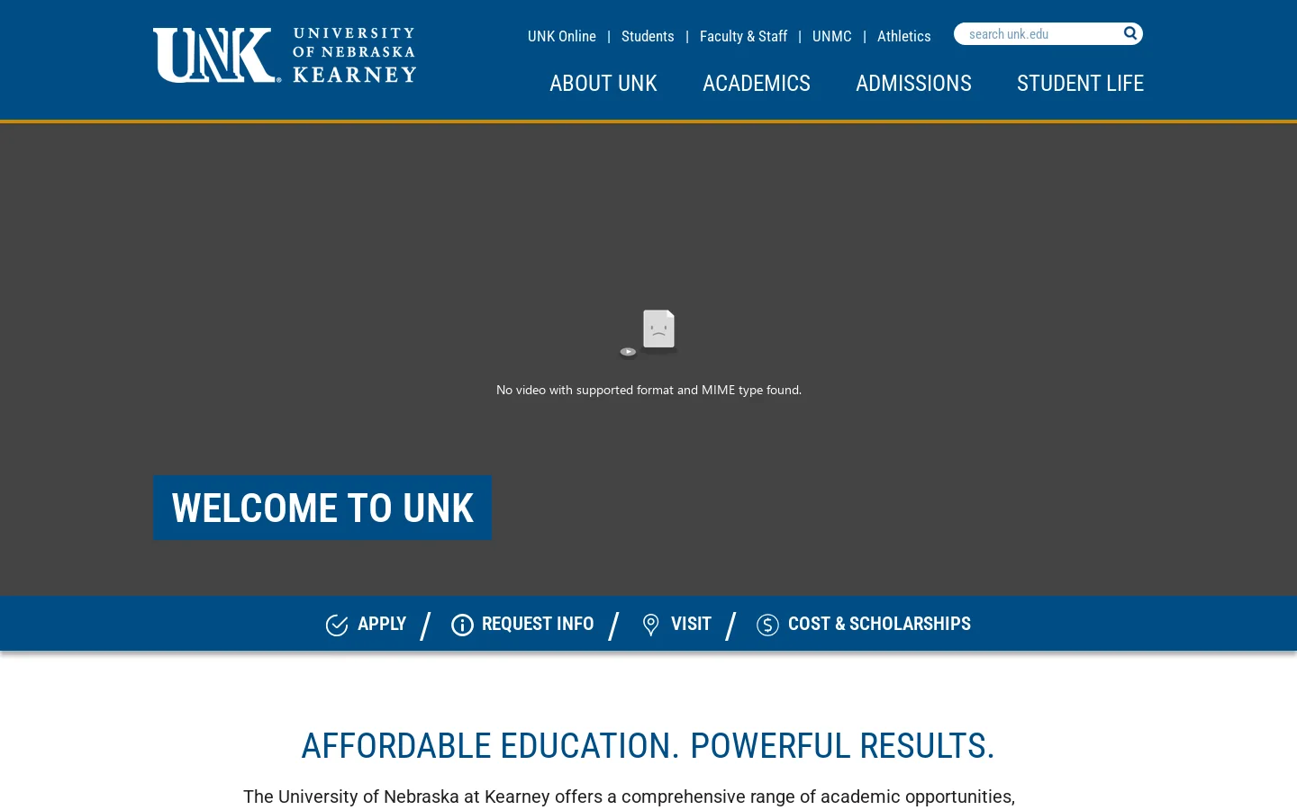 University of Nebraska at Kearney | University of Nebraska at Kearney Homepage screenshot