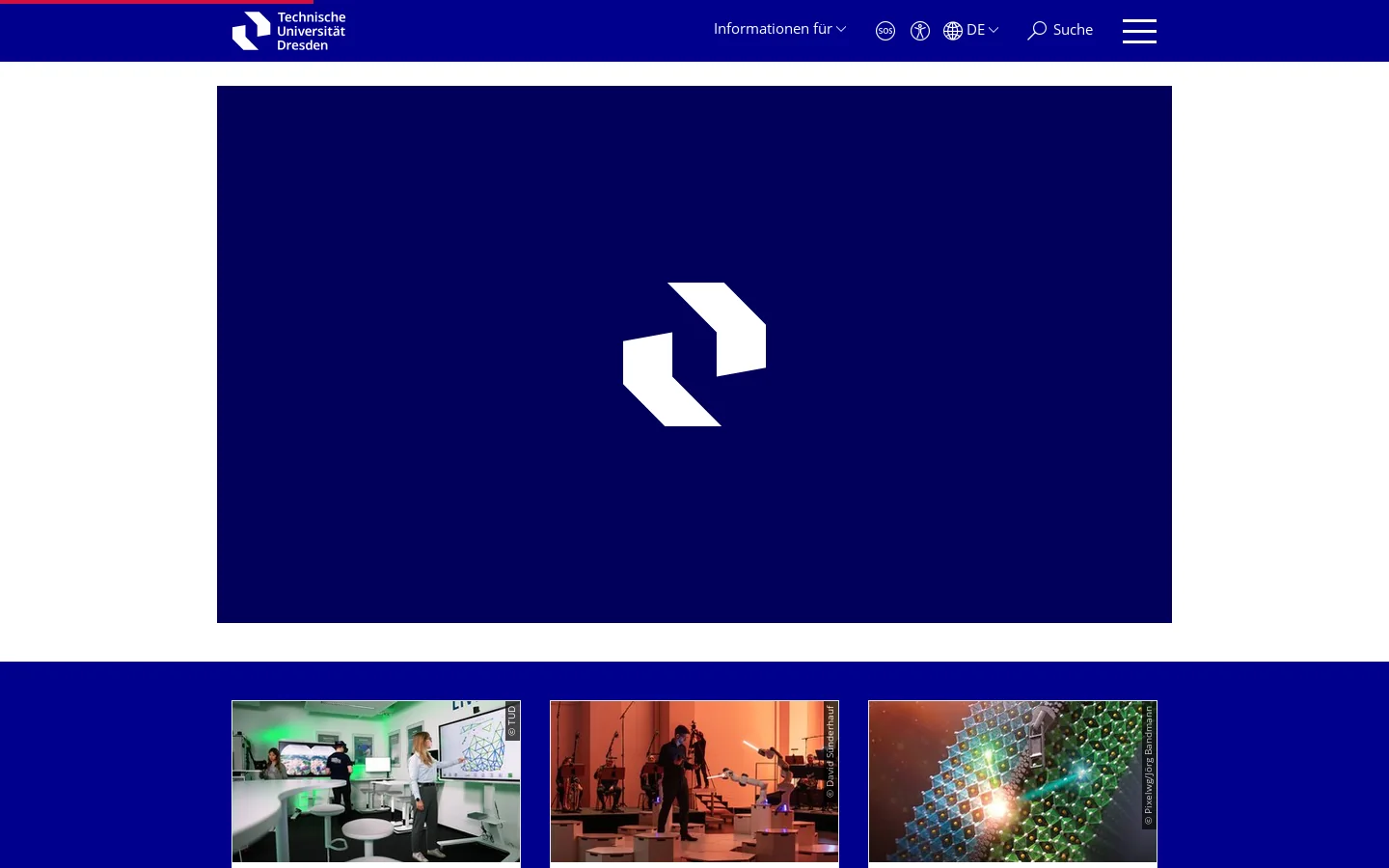 TU Dresden Homepage screenshot