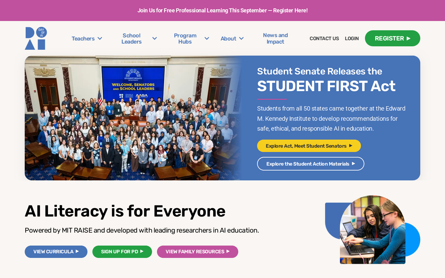 Day of AI Homepage screenshot