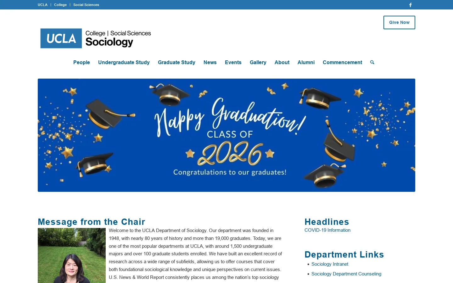 UCLA Sociology - UCLA Department of Sociology Homepage screenshot