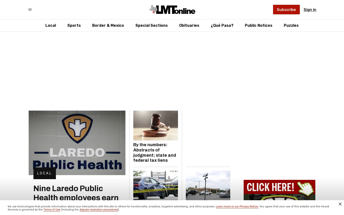 Laredo Morning Times: Laredo TX News, Sports and Border News Homepage screenshot
