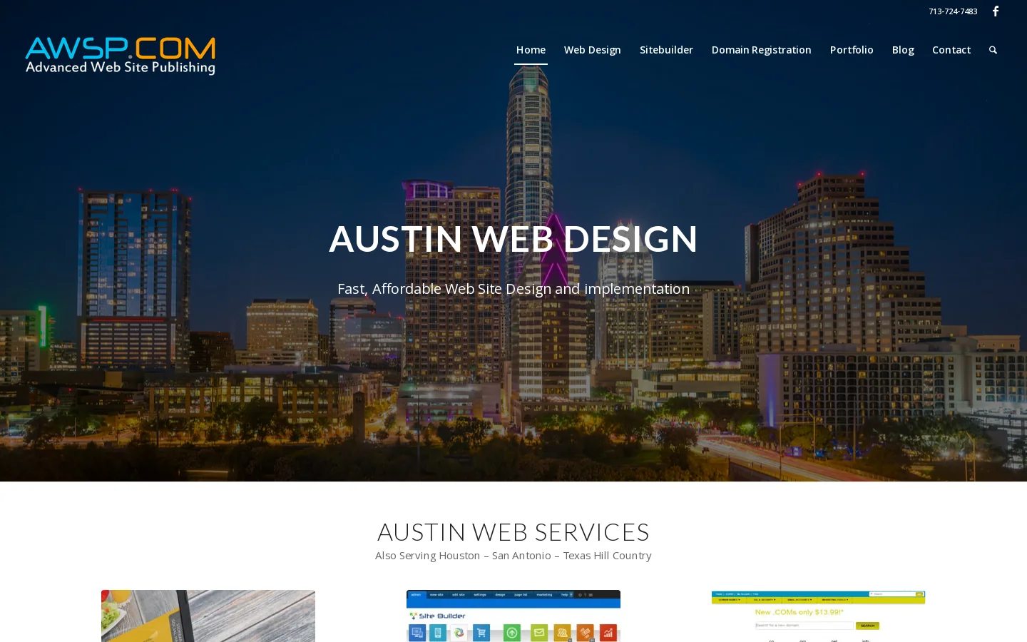 Austin Web Design Services | Advanced Web Site Publishing Homepage screenshot
