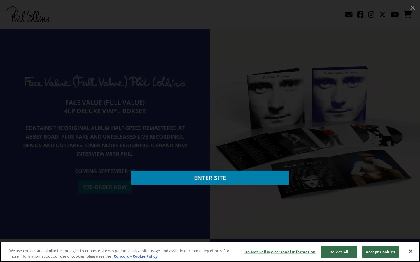 Phil Collins Homepage screenshot
