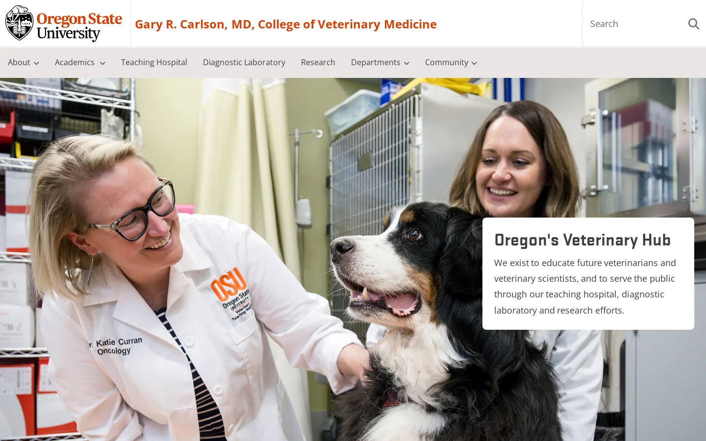Gary R. Carlson, MD, College of Veterinary Medicine | Oregon State University Homepage screenshot