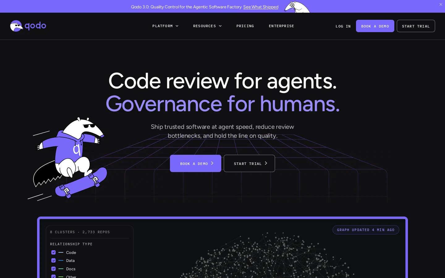 Qodo Homepage screenshot