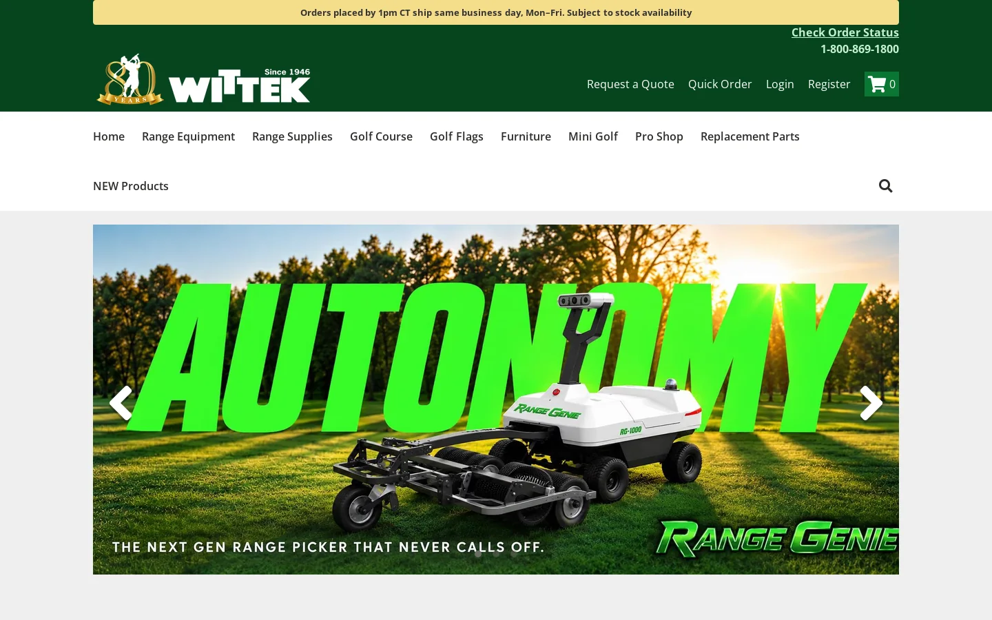 Wittek Golf Homepage screenshot