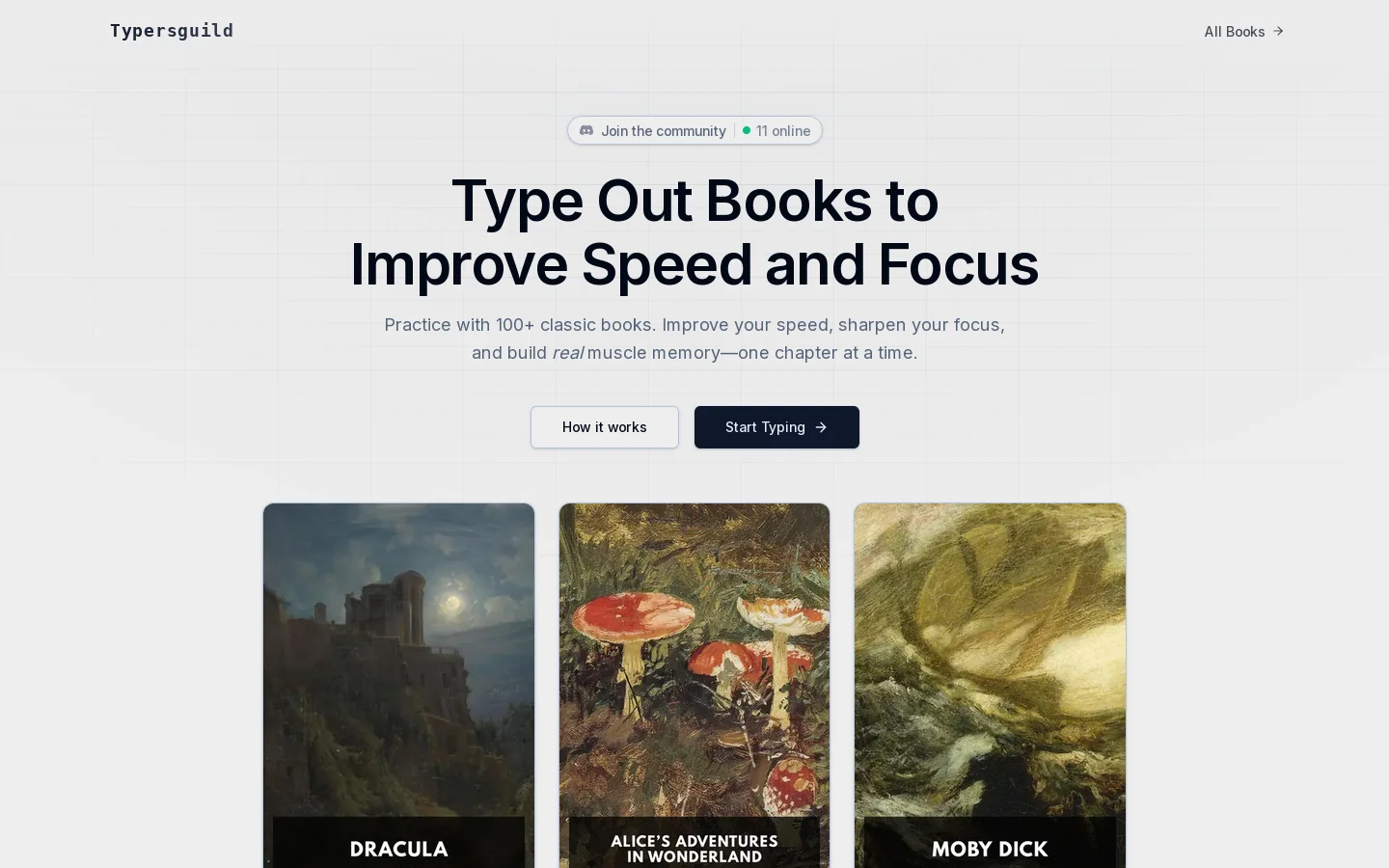 Typersguild Homepage screenshot
