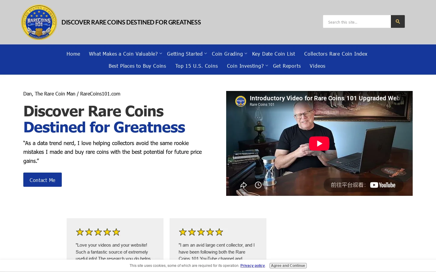 Rare Coins 101 Lists US Coins Best Poised for Strong Value Increases Homepage screenshot