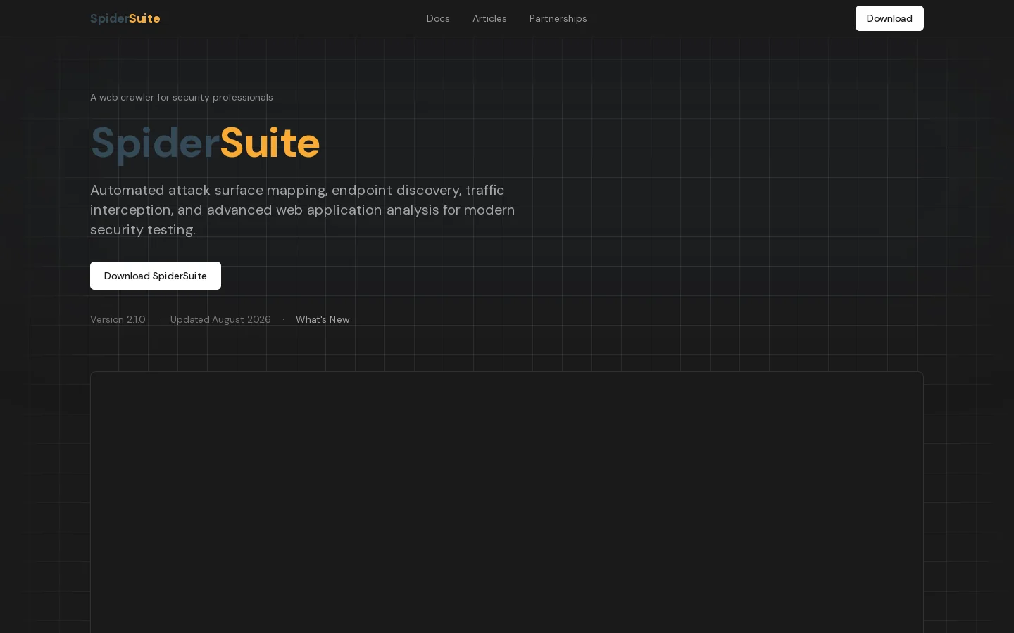 SpiderSuite Homepage screenshot