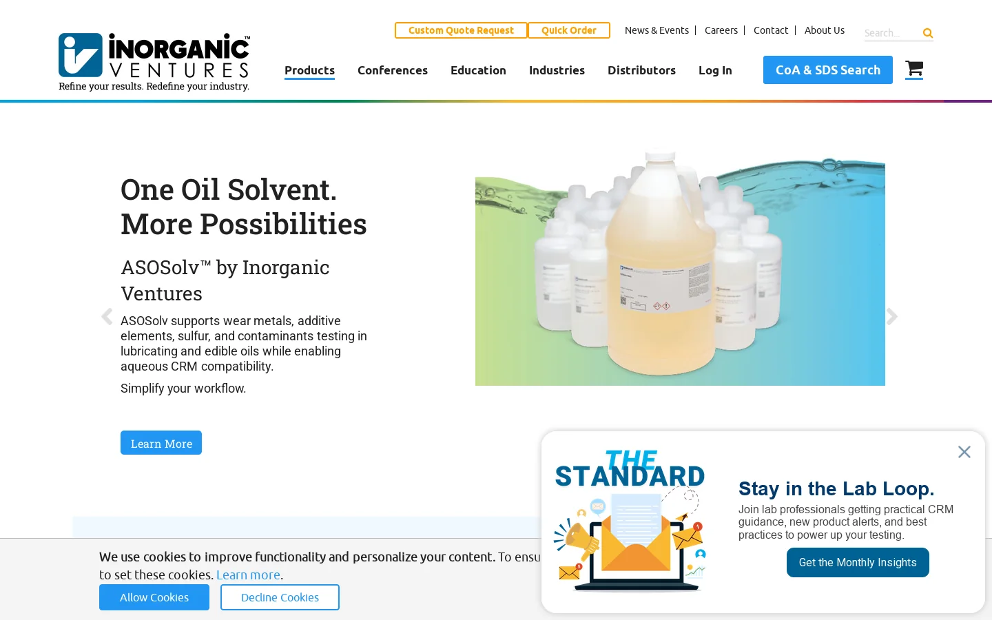 Certified Reference Materials | Analytical Standards | CRM Homepage screenshot