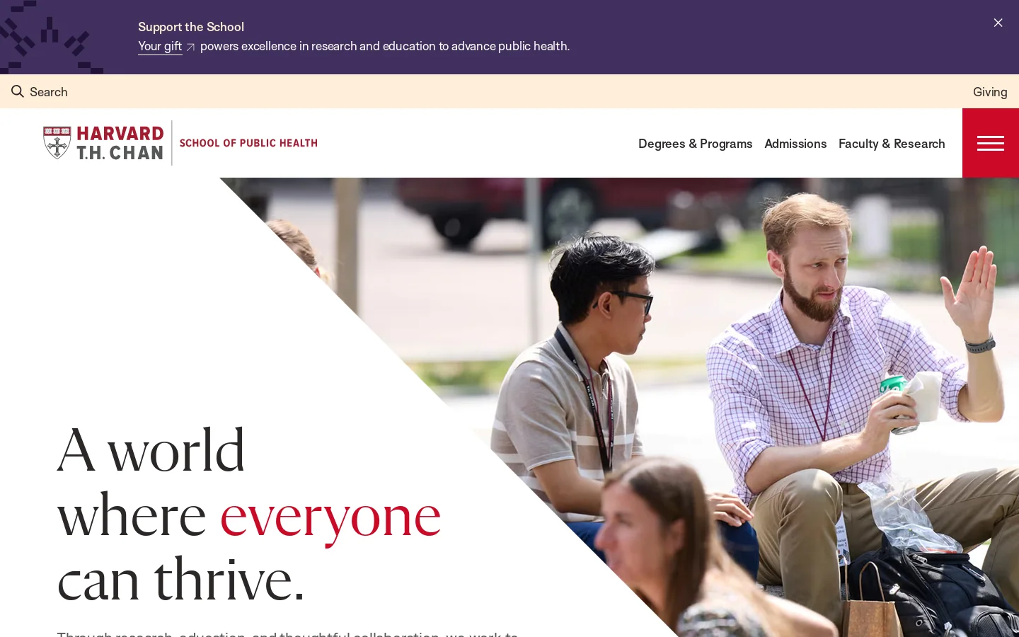 Home | Harvard T.H. Chan School of Public Health Homepage screenshot