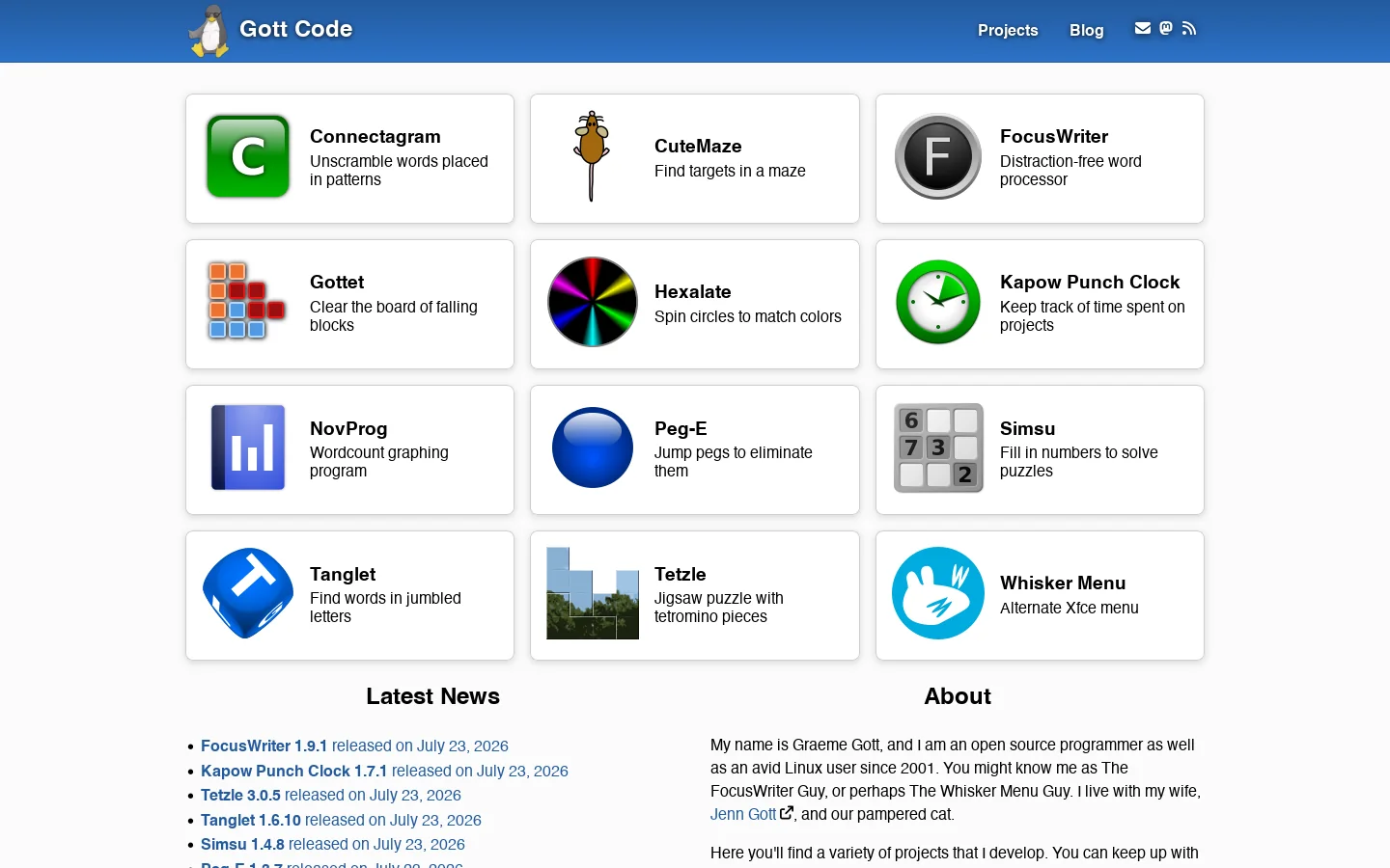 Gott Code Homepage screenshot