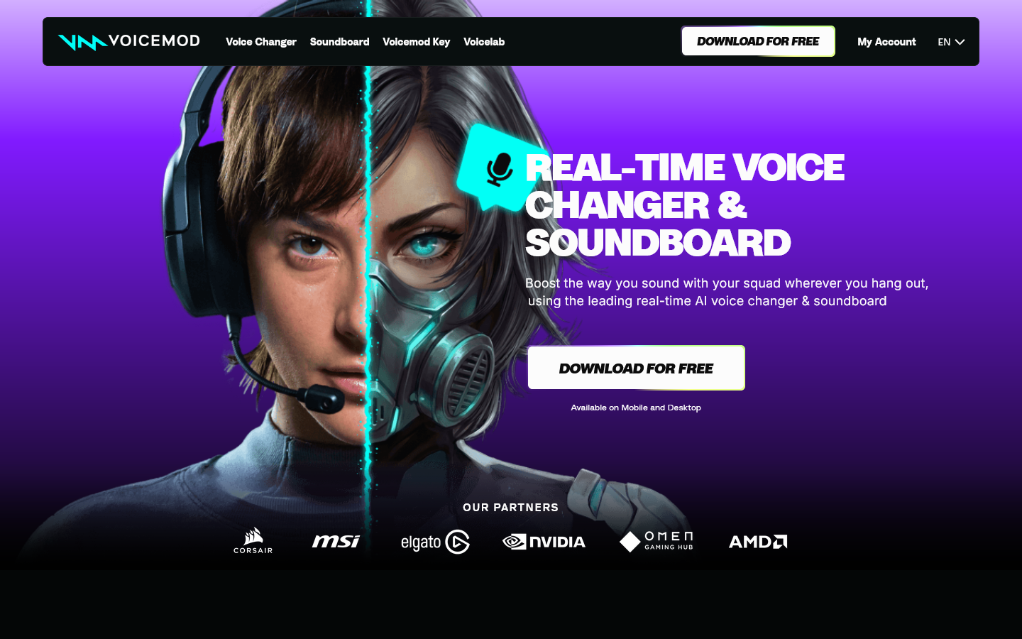 Voicemod Homepage screenshot