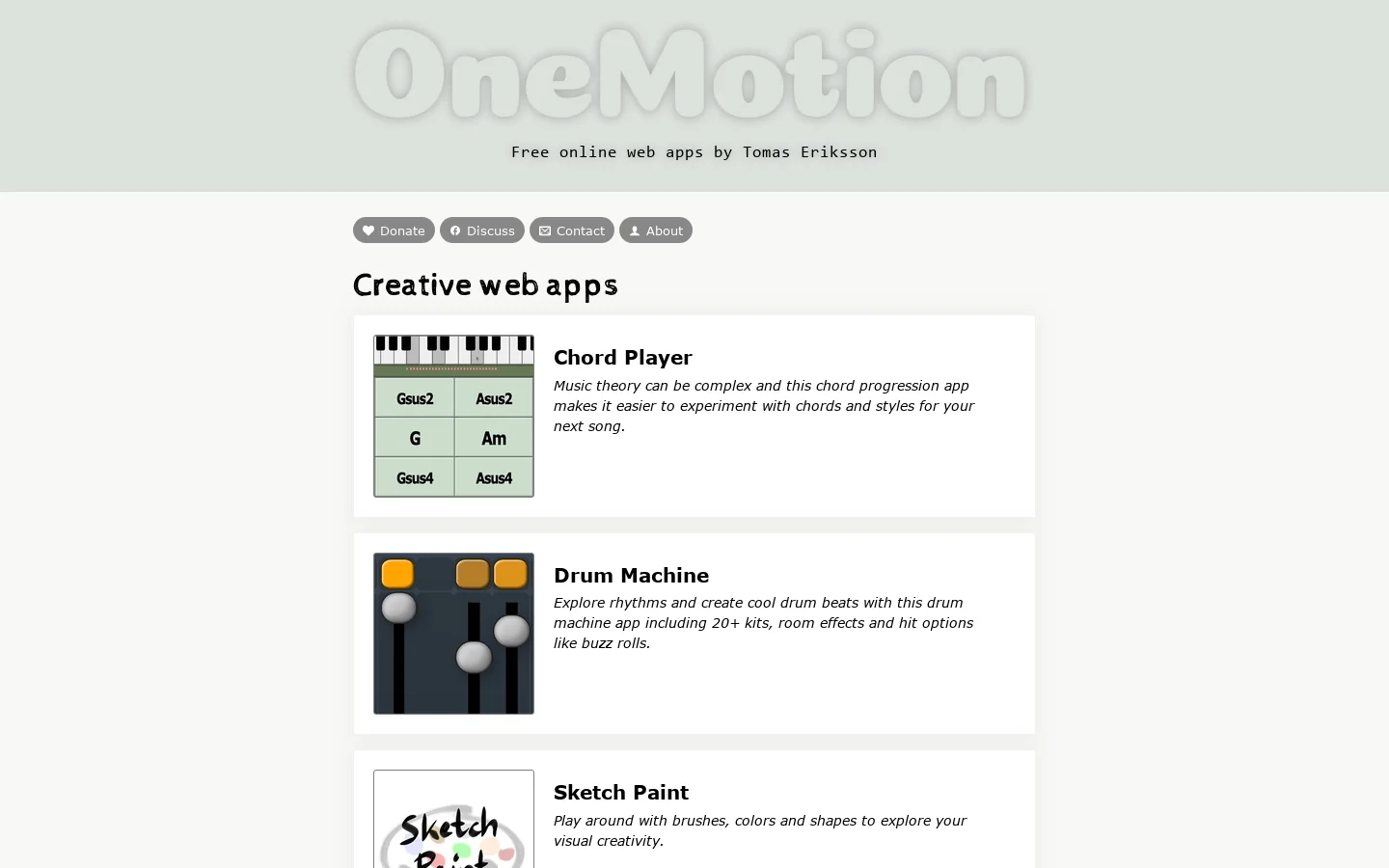 OneMotion.com Homepage screenshot