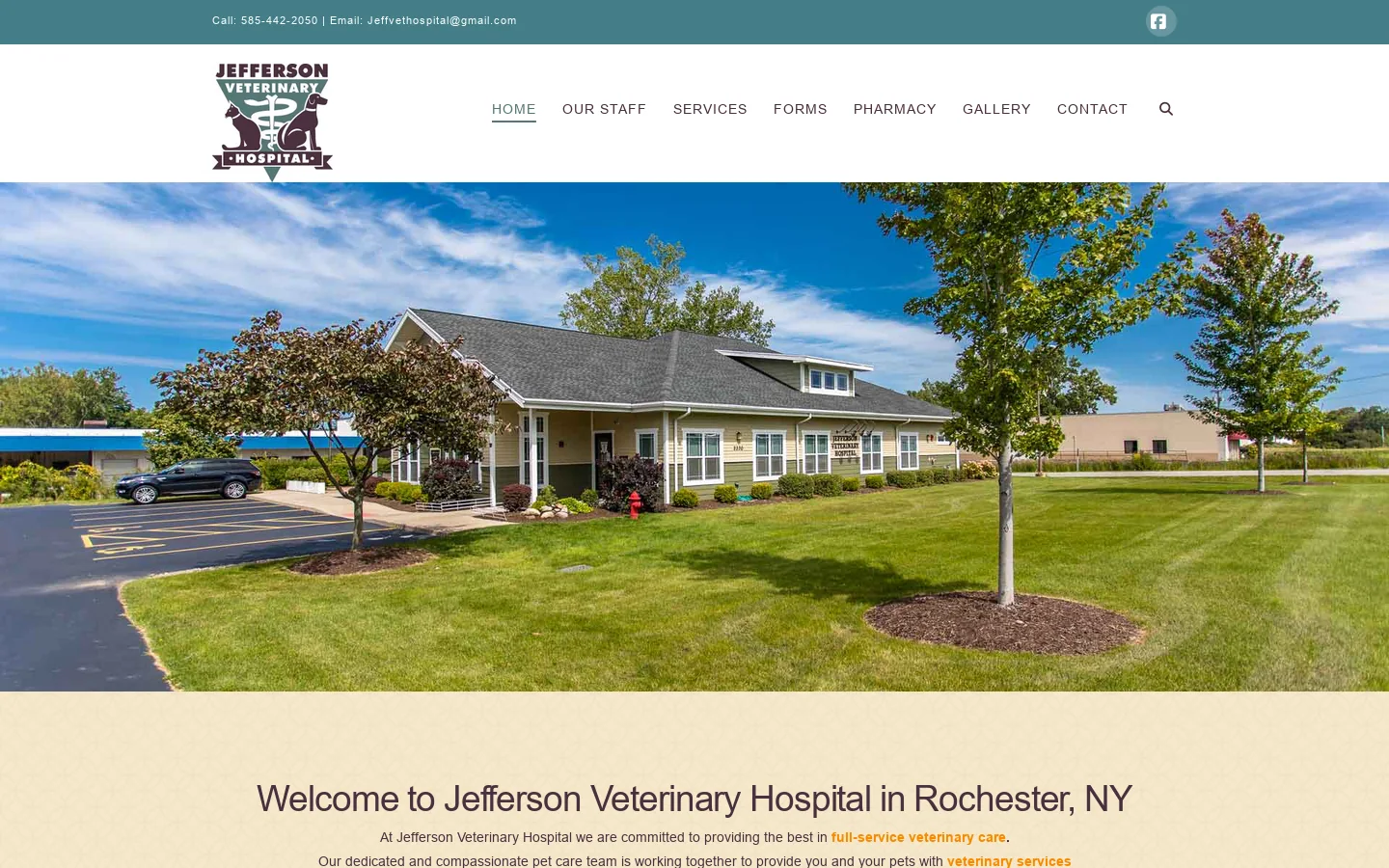 Rochester Veterinary Hospital - Jefferson Veterinary Hospital Homepage screenshot