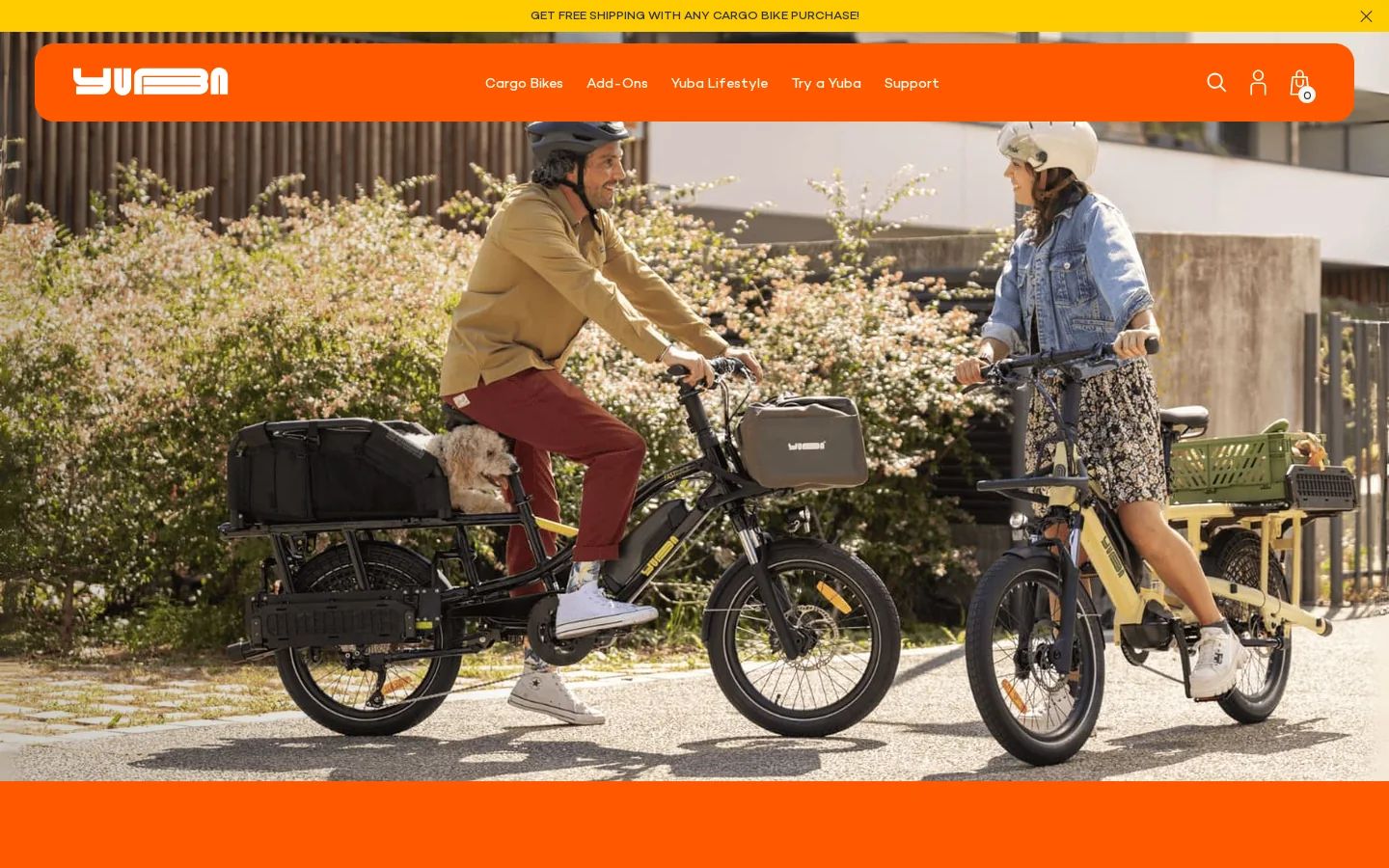 Yuba - Cargo Bikes for Families and Professionals Homepage screenshot