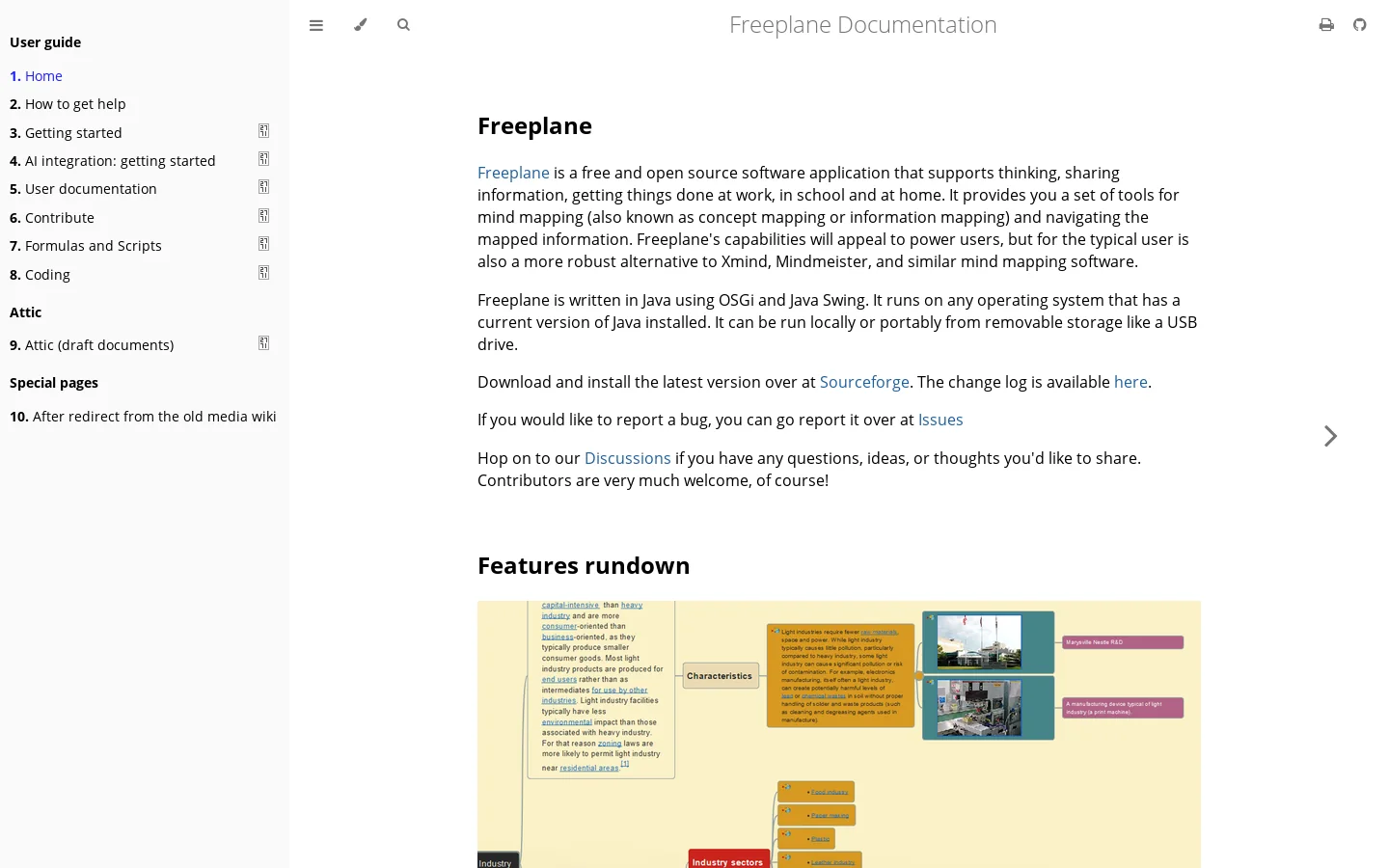 Home - Freeplane Documentation Homepage screenshot
