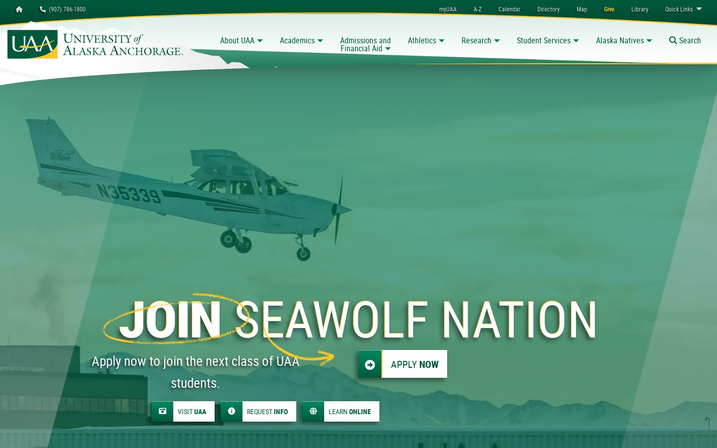 UAA School of Nursing Homepage screenshot