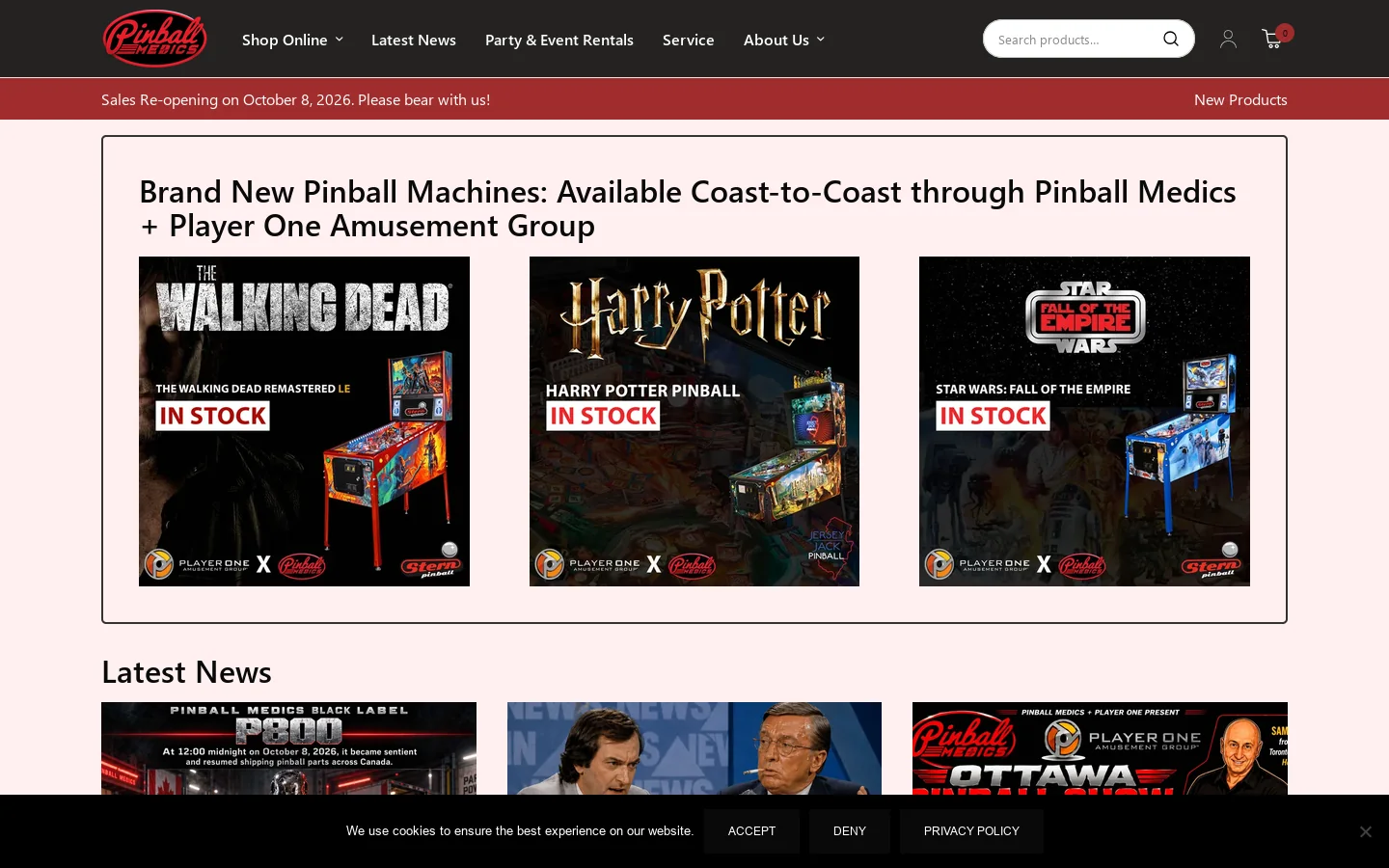 Pinball Medics Homepage screenshot