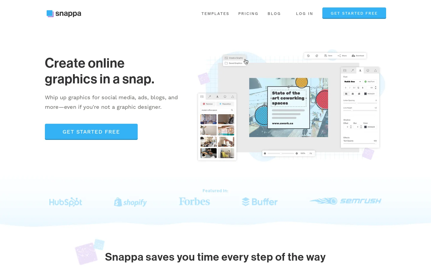 Snappa Homepage screenshot